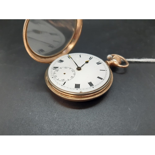 125 - A Circa 1920s hallmarked 9ct gold Record Swiss gents pocket watch with gold case produced by Aaron L... 