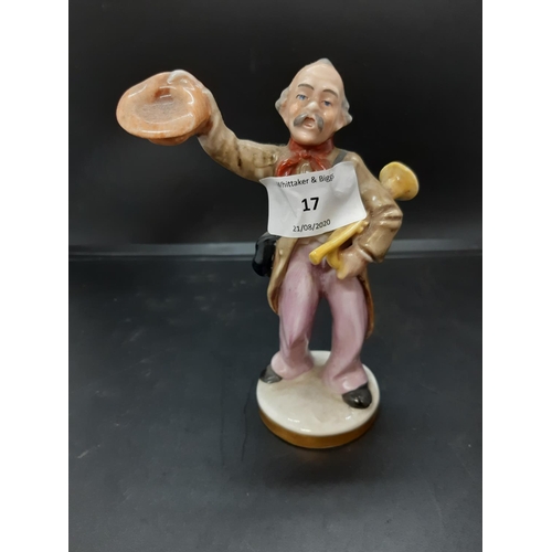 17 - A group of four continental porcelain figurines to include Sandizell Hoffner & Co 1950's Rococo styl... 