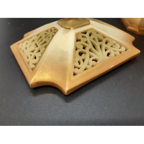 3 - An early 20th century Royal Worcester blush ivory pot pourri - dated 1901