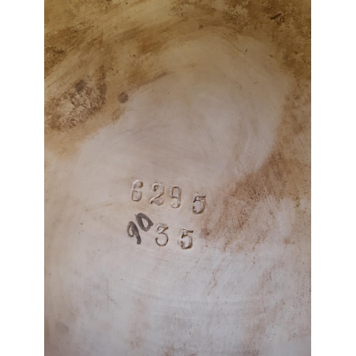 39 - A pair of tall Art Nouveau Majolica floor vases featuring tall flowers and buds, each having a Black... 