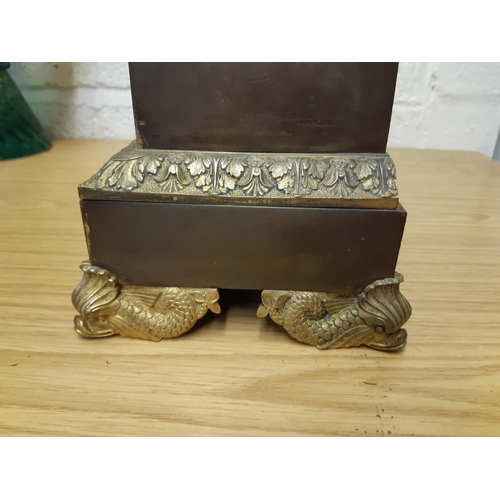 53 - An impressive 19th century gilt metal chiming French mantel clock featuring Roman iconography to inc... 