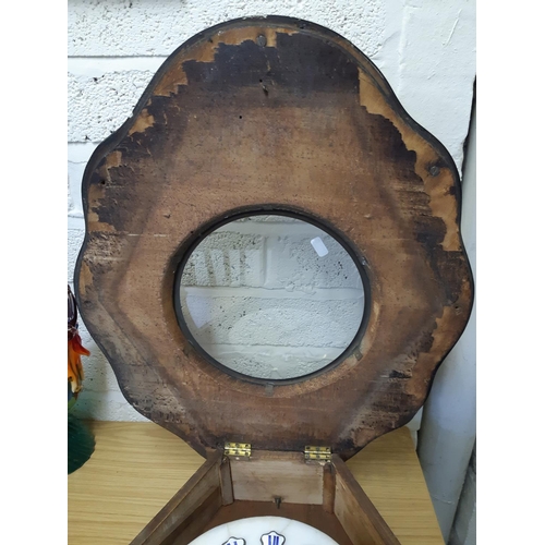 54 - A scratch built Victorian Ebony cased chiming wall clock with white marble face, blue and white enam... 