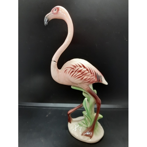 8 - Three porcelain flamingo figurines to include a Goebel example, Austrian Keramos and a Carl Ens Volk... 