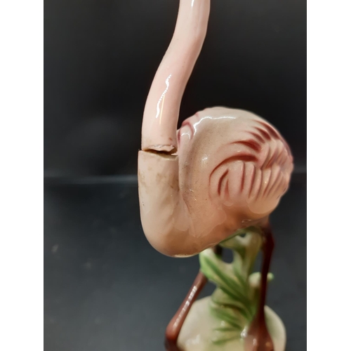 8 - Three porcelain flamingo figurines to include a Goebel example, Austrian Keramos and a Carl Ens Volk... 