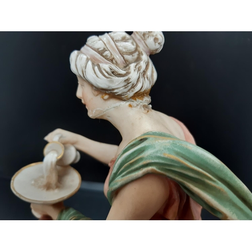 9 - A Royal Dux Bohemia porcelain figurine of a kneeling classical lady with back stamp to base - model ... 