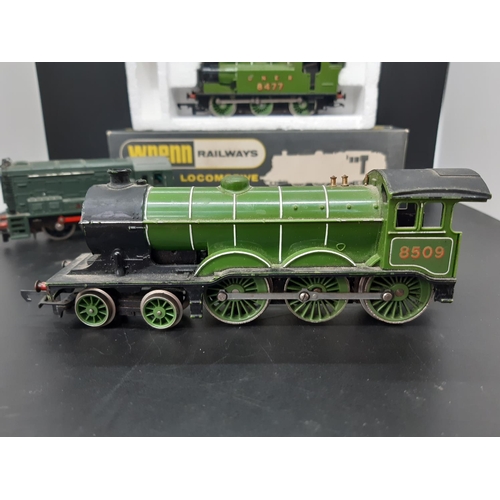 126 - Three model railway ‘OO’ gauge locomotives to include a Hornby LNER R252 0-6-0 8477 in green livery,... 