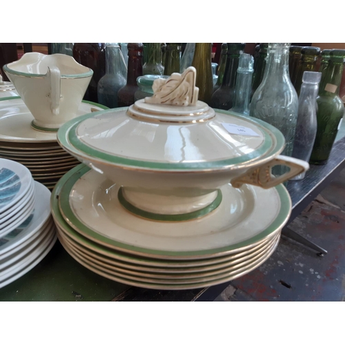 145 - A part Art Deco Burleigh Ware dinner service together with six mid 20th century Elizabethan Miami pa... 