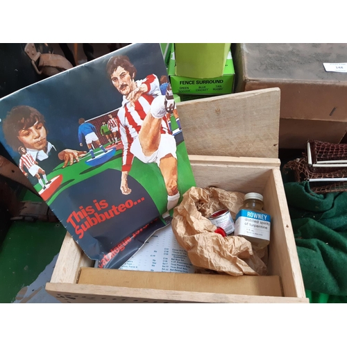 148 - A large collection of boxed and unboxed vintage Subbuteo to include catalogues, as new ‘u-paint’ out... 