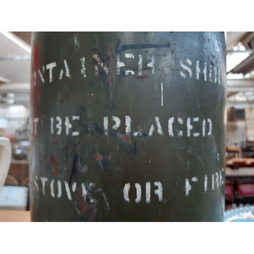 155 - A WWII British military hot beverage / food container together with a vintage black painted joiners ... 