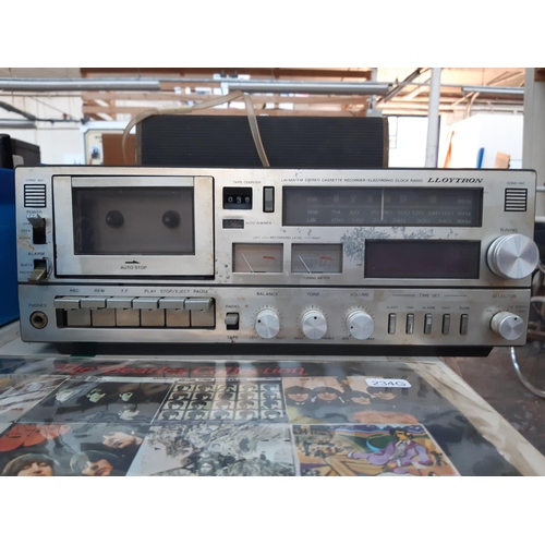 161 - Three pieces of vintage hi-fi equipment to include a Lloytron J245L clock radio, Pye model Q3 portab... 