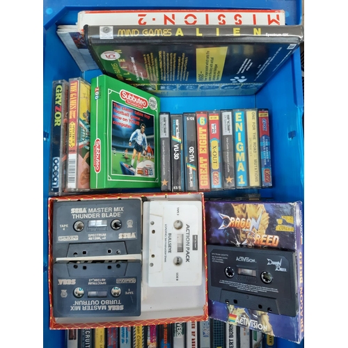 162 - A box containing a large collection of Sinclair ZX Spectrum games (both 48k and 128k games) to inclu... 