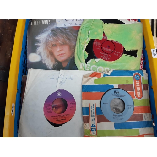 171 - A crate containing a large collection of 45’s to include ‘Sha-Bang Undercover‘, ‘Disco Tex & the Sex... 