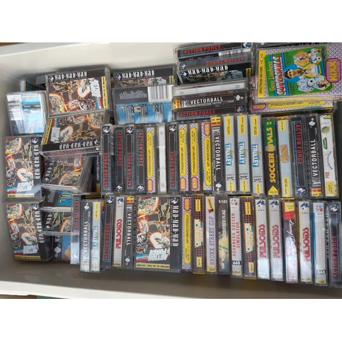 163 - Two boxes containing a large collection of Sinclair ZX Spectrum games (both 48k and 128k games) to i... 