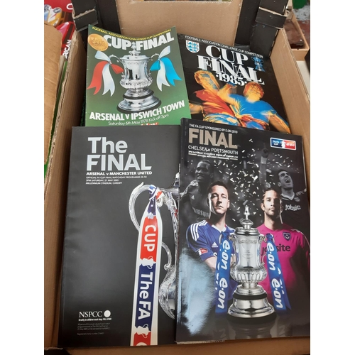 203 - A collection of FA cup final match programmes to include Arsenal V Liverpool, Leeds United V Sunderl... 