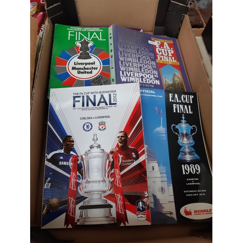 203 - A collection of FA cup final match programmes to include Arsenal V Liverpool, Leeds United V Sunderl... 