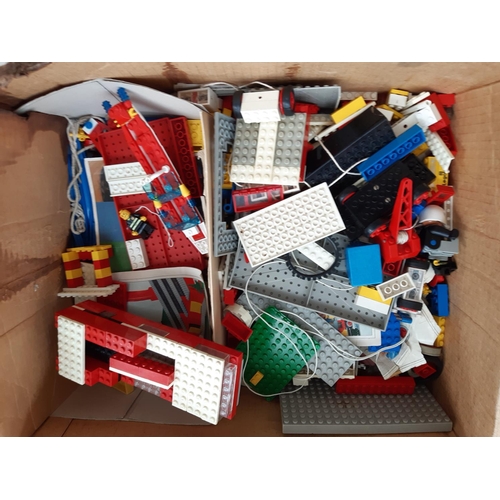 205 - A box containing a collection of vintage Lego together with a boxed Chad Valley Bagatelle No. 9332 b... 