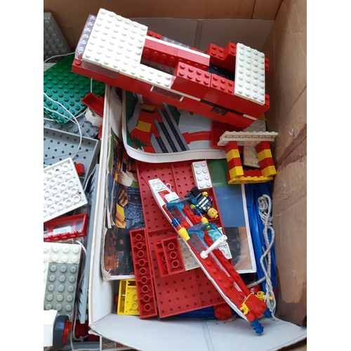 205 - A box containing a collection of vintage Lego together with a boxed Chad Valley Bagatelle No. 9332 b... 