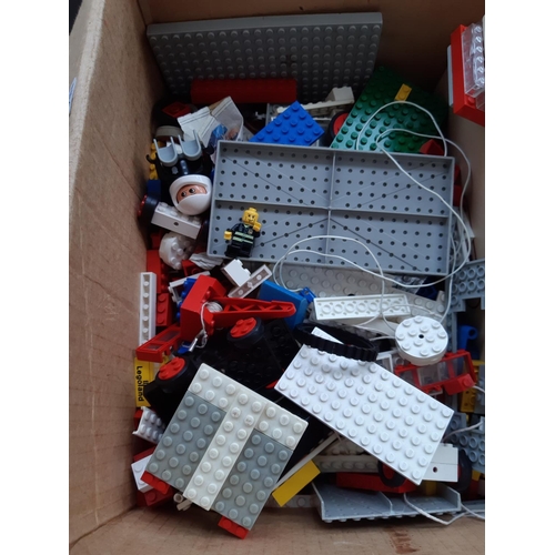 205 - A box containing a collection of vintage Lego together with a boxed Chad Valley Bagatelle No. 9332 b... 