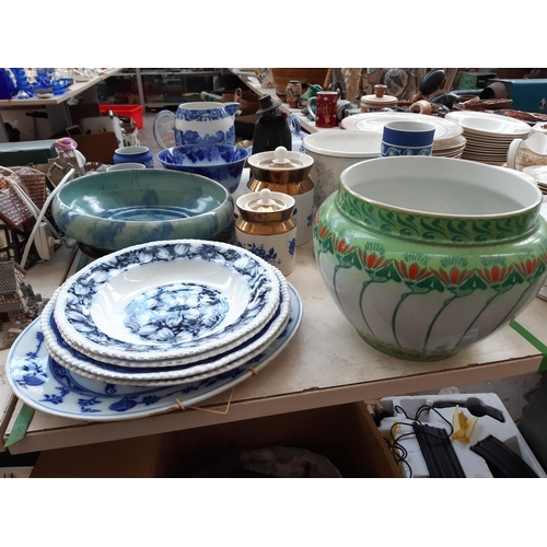 209 - A collection of mixed China to include blue and white Minton ‘Delft’ lidded tureen, Copeland Spode I... 