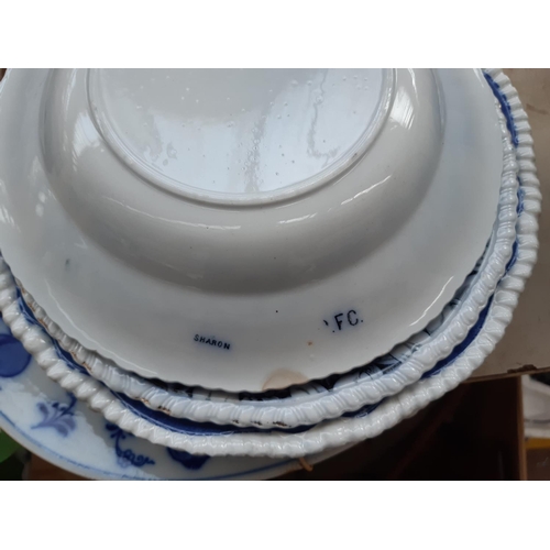 209 - A collection of mixed China to include blue and white Minton ‘Delft’ lidded tureen, Copeland Spode I... 