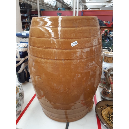 214 - A large salt glazed Price Of Bristol stoneware barrel - measuring 55cm in height