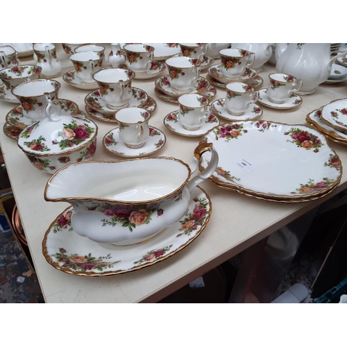 240 - Approximately 52 pieces of Royal Albert ‘Old Country Roses’ dinnerware comprising trios, cake plate,... 