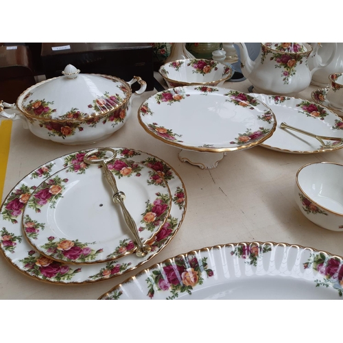 240 - Approximately 52 pieces of Royal Albert ‘Old Country Roses’ dinnerware comprising trios, cake plate,... 