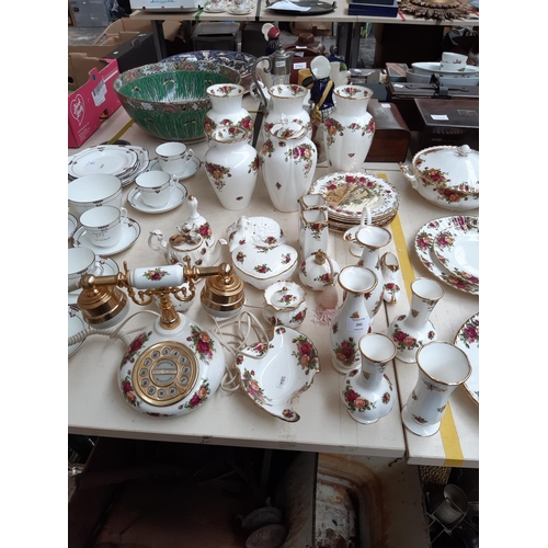 241 - Approximately 31 Royal Albert ‘Old Country Roses’ ornaments to include telephone, vases, trinket box... 