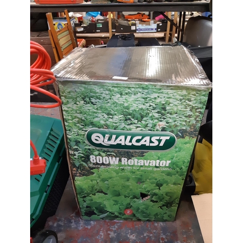 728 - A boxed Qualcast 800w rotavator (Shop return)