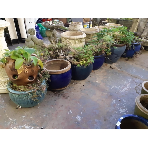 745 - Seven various glazed garden planters