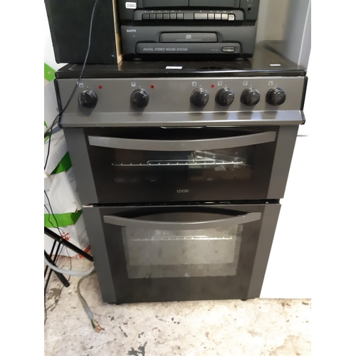 754 - A black and grey Logik 60cm electric cooker with fan oven