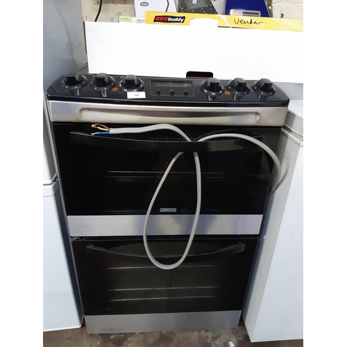 760 - A black and grey Zanussi 55cm electric cooker with fan oven