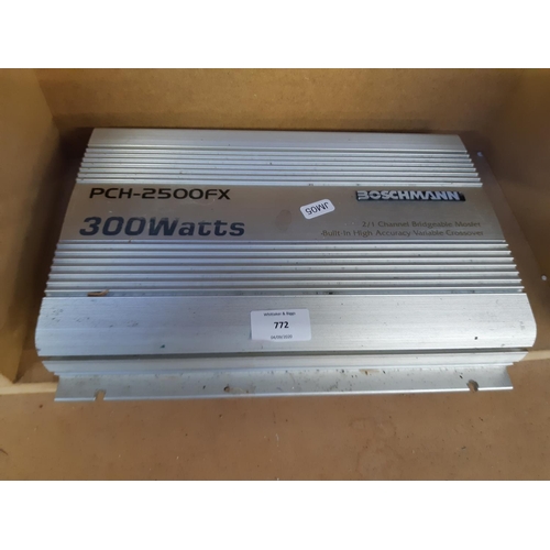 772 - A Boschmann 2-1 channel bridgeable 300w car amplifier