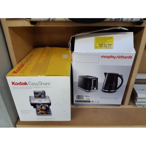 773 - Two items to include a boxed as new Kodak Easyshare printer dock station and a boxed Morphy Richards... 