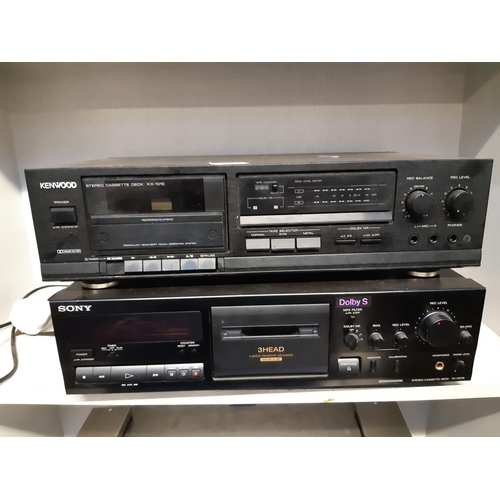 788 - Two items of Hi-Fi separates to include Kenwood KX-1010 tape deck and Sony TC-K611S tape deck with D... 