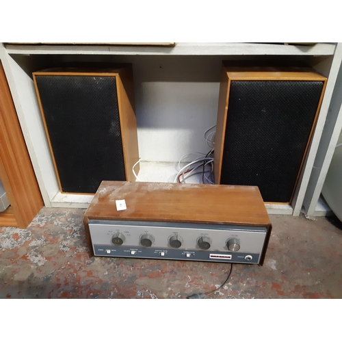 801 - Three items to include a Trubox SA100 amplifier and a pair of Hi-Fi speakers