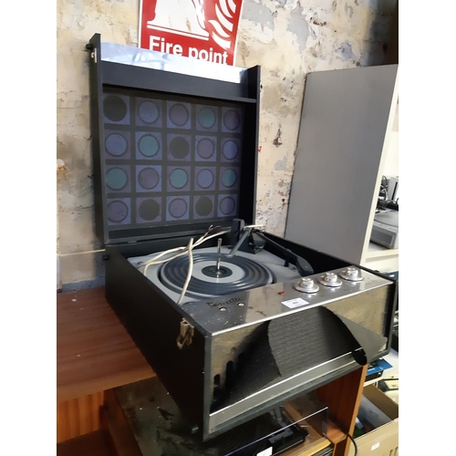 802 - A vintage blue Dansette portable record player