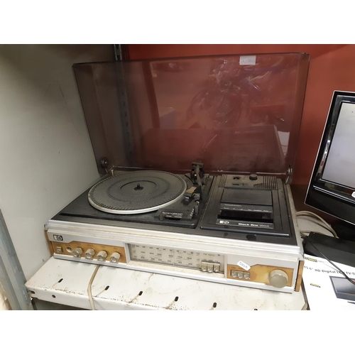 857 - A vintage PYE black box 1604 HI-FI system comprising Garrard 620SP turntable, cassette player and tu... 