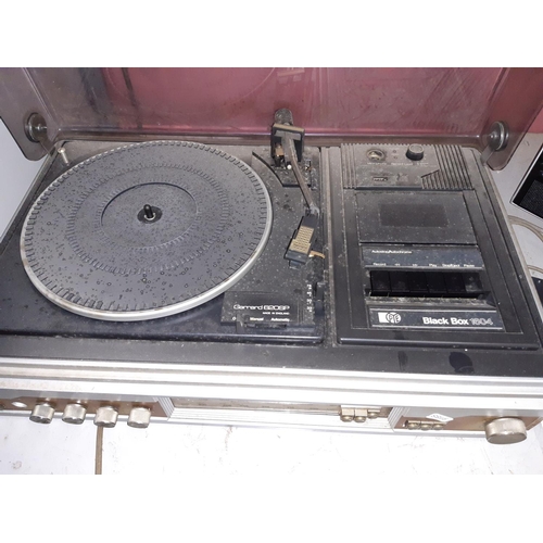 857 - A vintage PYE black box 1604 HI-FI system comprising Garrard 620SP turntable, cassette player and tu... 