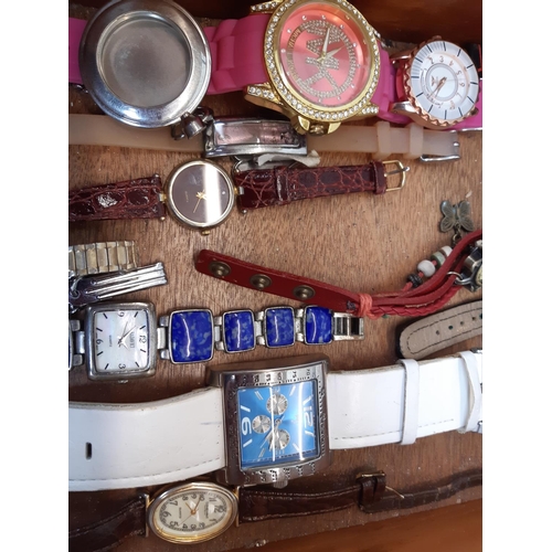 59A - A box containing a large quantity of various ladies wrist watches to include Berge, Badavici etc.