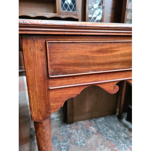 528 - A Georgian mahogany side table on cabriole supports with one drawer - measuring approx. 73cm high, 7... 