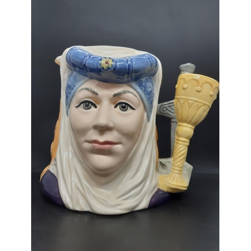 43 - A Royal Doulton The Star-Crossed Lovers Collection 'King Arthur & Guinevere' character jug modelled ... 