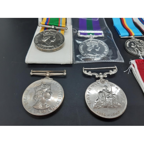 124 - Eight various medals to include two Cadet forces medals, Canal Zone copy medal, National Service med... 