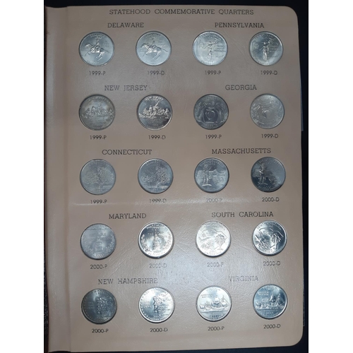 139 - A Dansco Archival slipcased coin album containing 100 Statehood commemorative quarters to include De... 