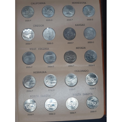 139 - A Dansco Archival slipcased coin album containing 100 Statehood commemorative quarters to include De... 