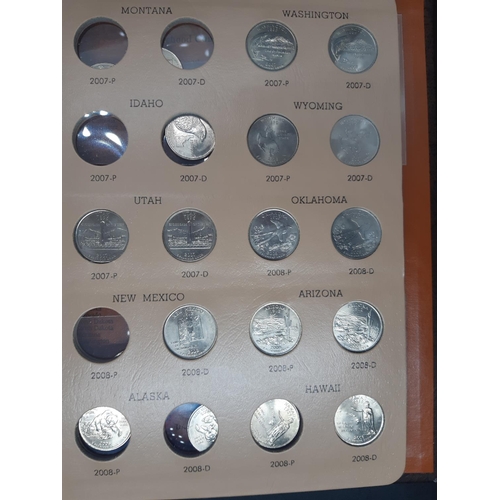 139 - A Dansco Archival slipcased coin album containing 100 Statehood commemorative quarters to include De... 