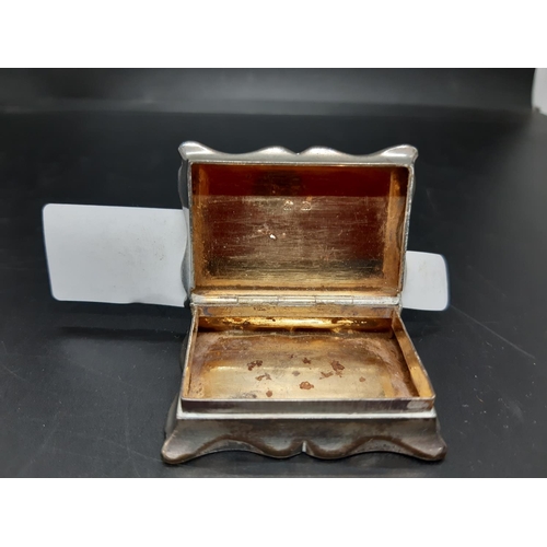 79 - A hallmarked Birmingham silver miniature casket dated 1928 with gilded interior - approx. total weig... 