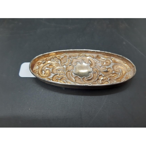 97 - Three hallmarked silver and cut glass items to include an oval cut glass trinket pot with Birmingham... 