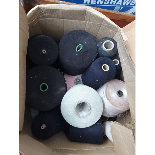 705 - A large quantity of wool and cotton reels (wagon not included)