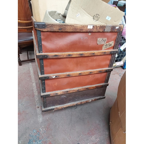 706 - A vintage wood and metal mill cart